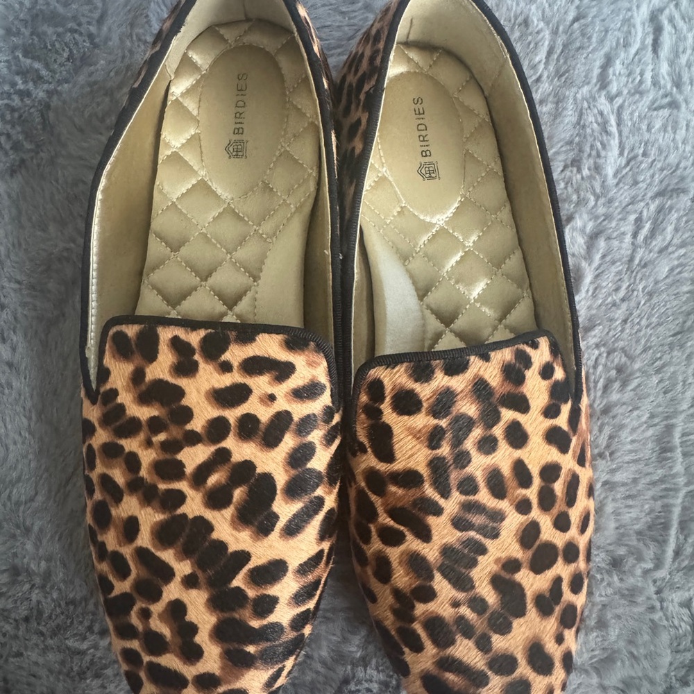 Birdies Leopard calf hair Women's Loafers to